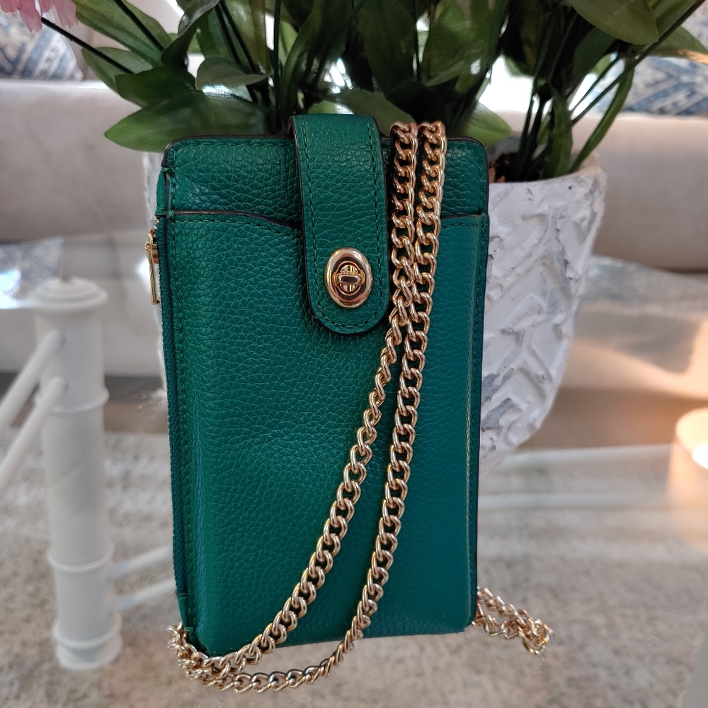 Coach Turnlock Phone Crossbody with Chain Strap